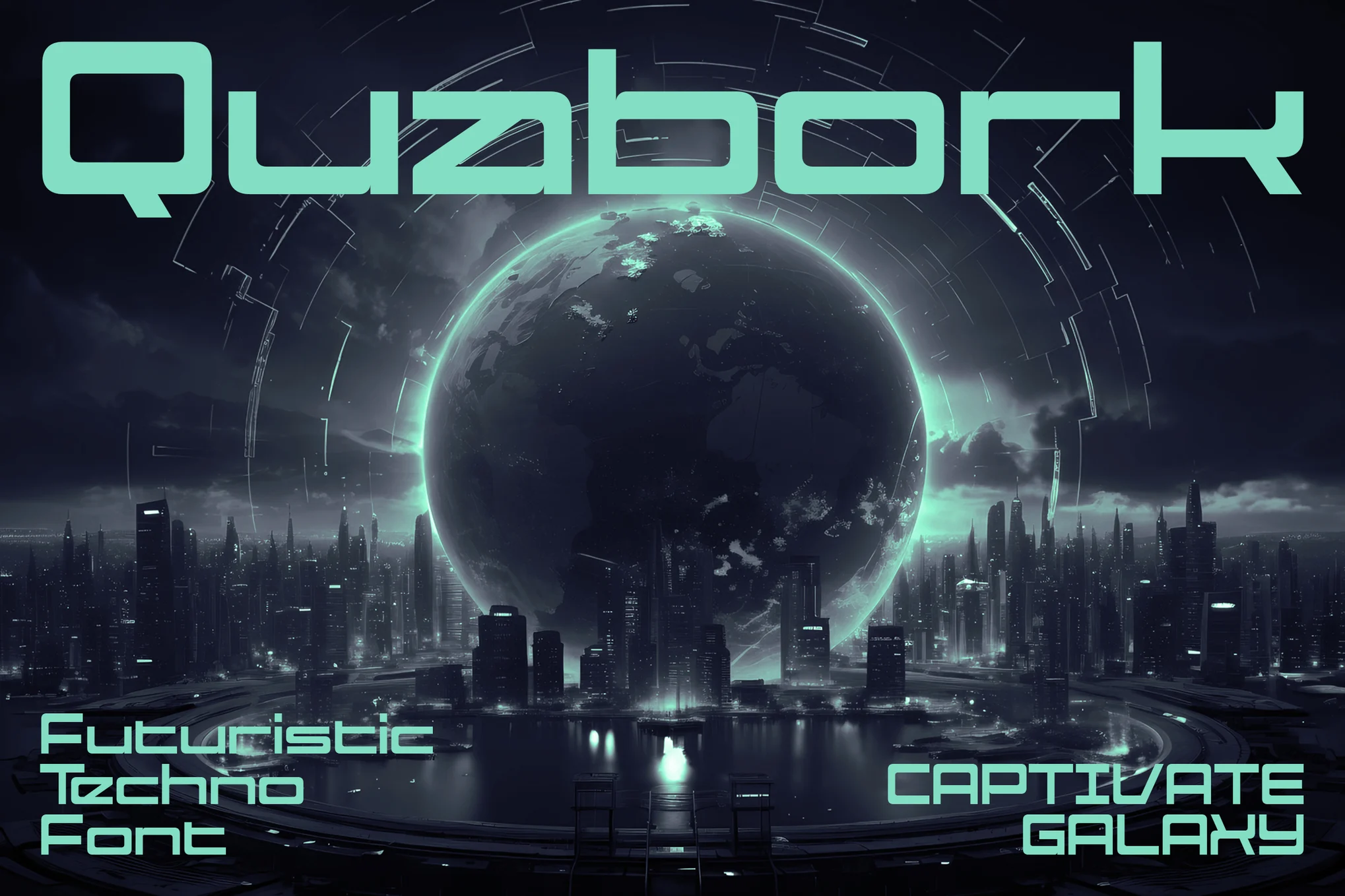 Quabork - Futuristic Square Font