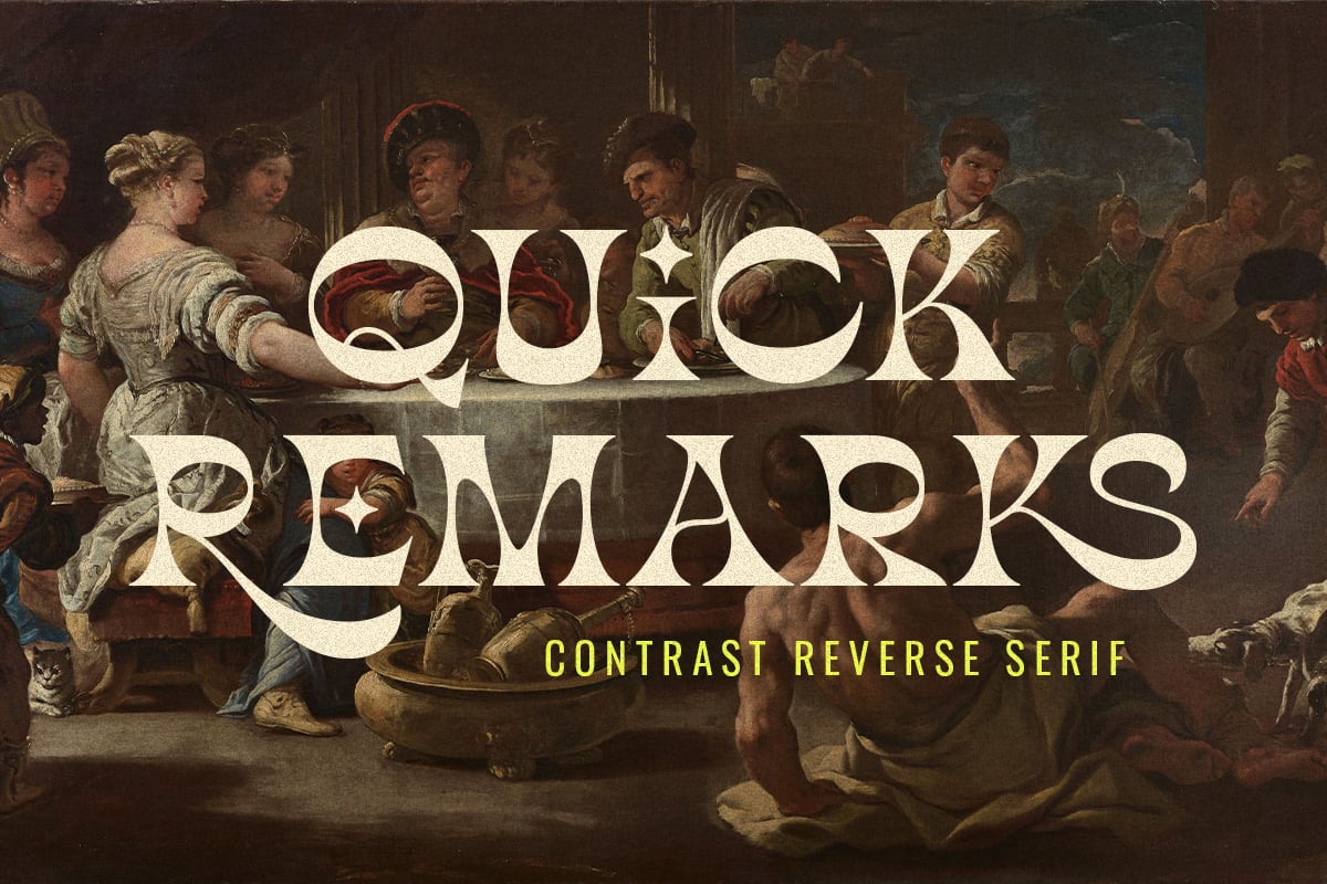 Quick Remarks - Reverse Serif Font