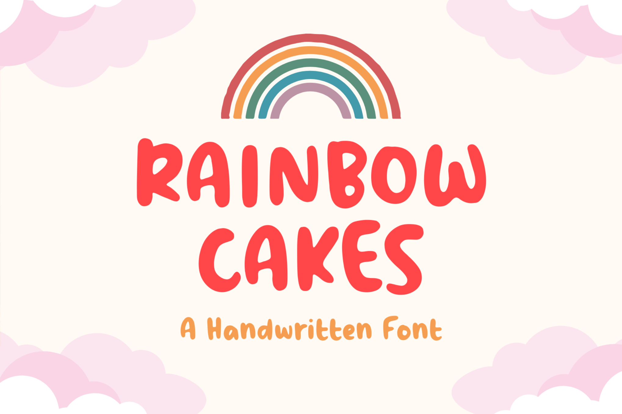 Rainbow Cakes - Handwritten Birthday Font