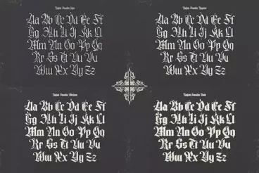 Second alternate image for Rajjah Familia Blackletter Font Family