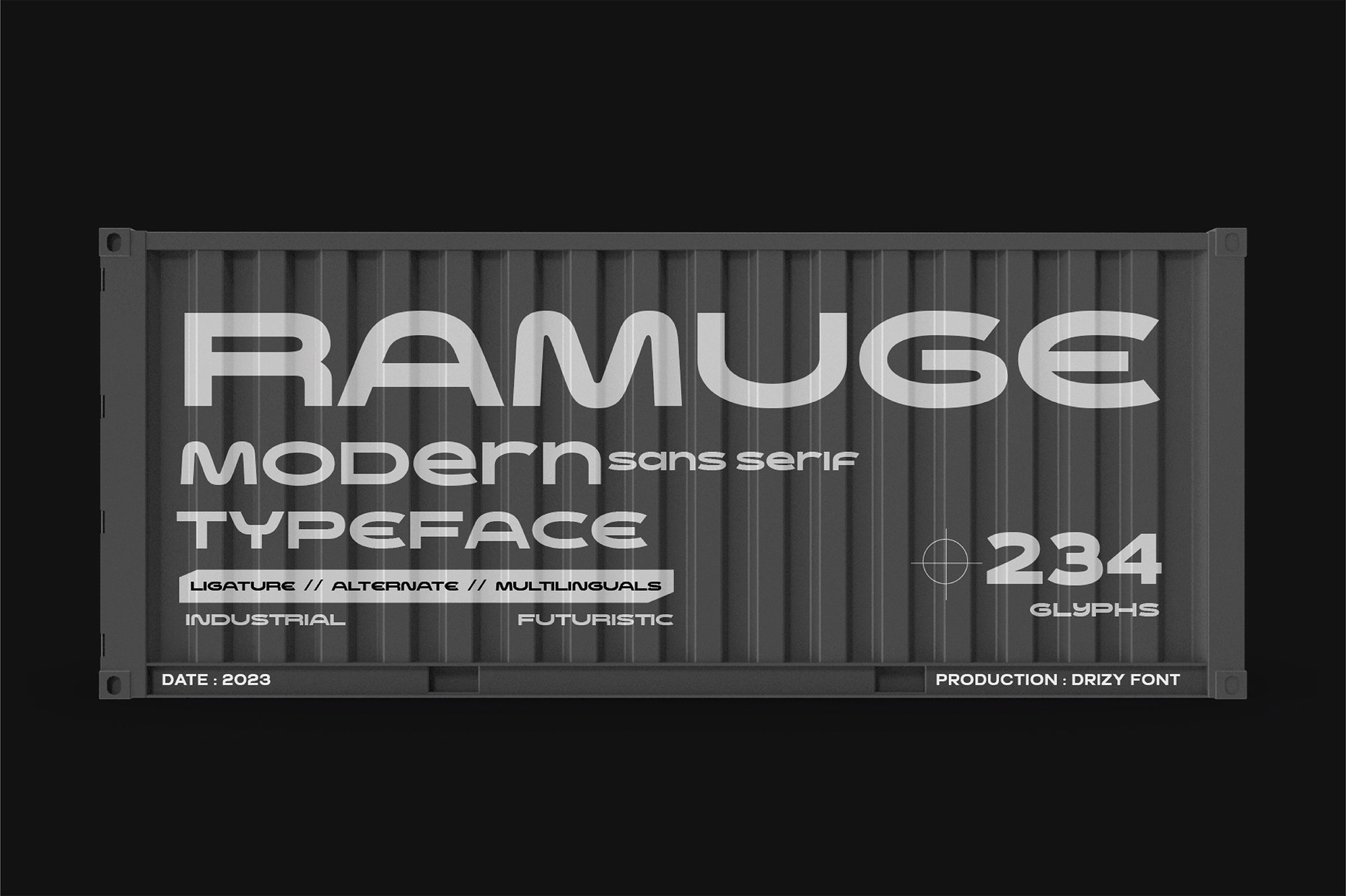 Ramuge - Industrial Futuristic Font