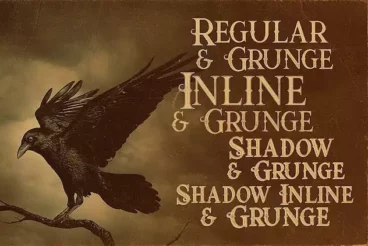 First alternate image for Raven Vintage Comic Font Family