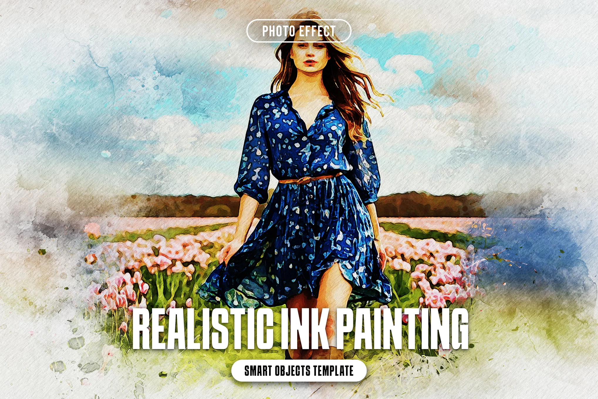 Realistic Ink Painting Photo Effect