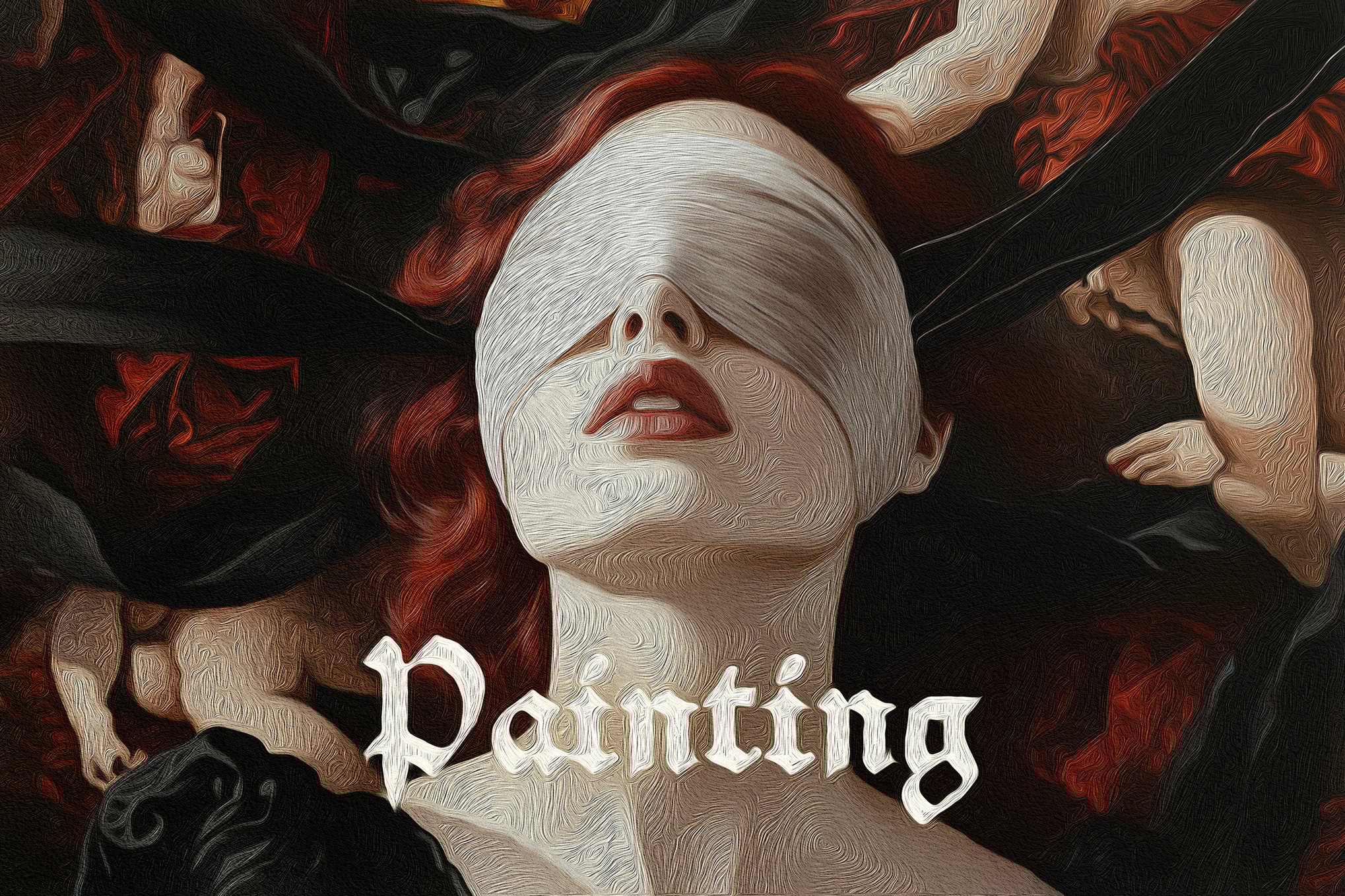 Realistic Oil Painting Photo Effect PSD
