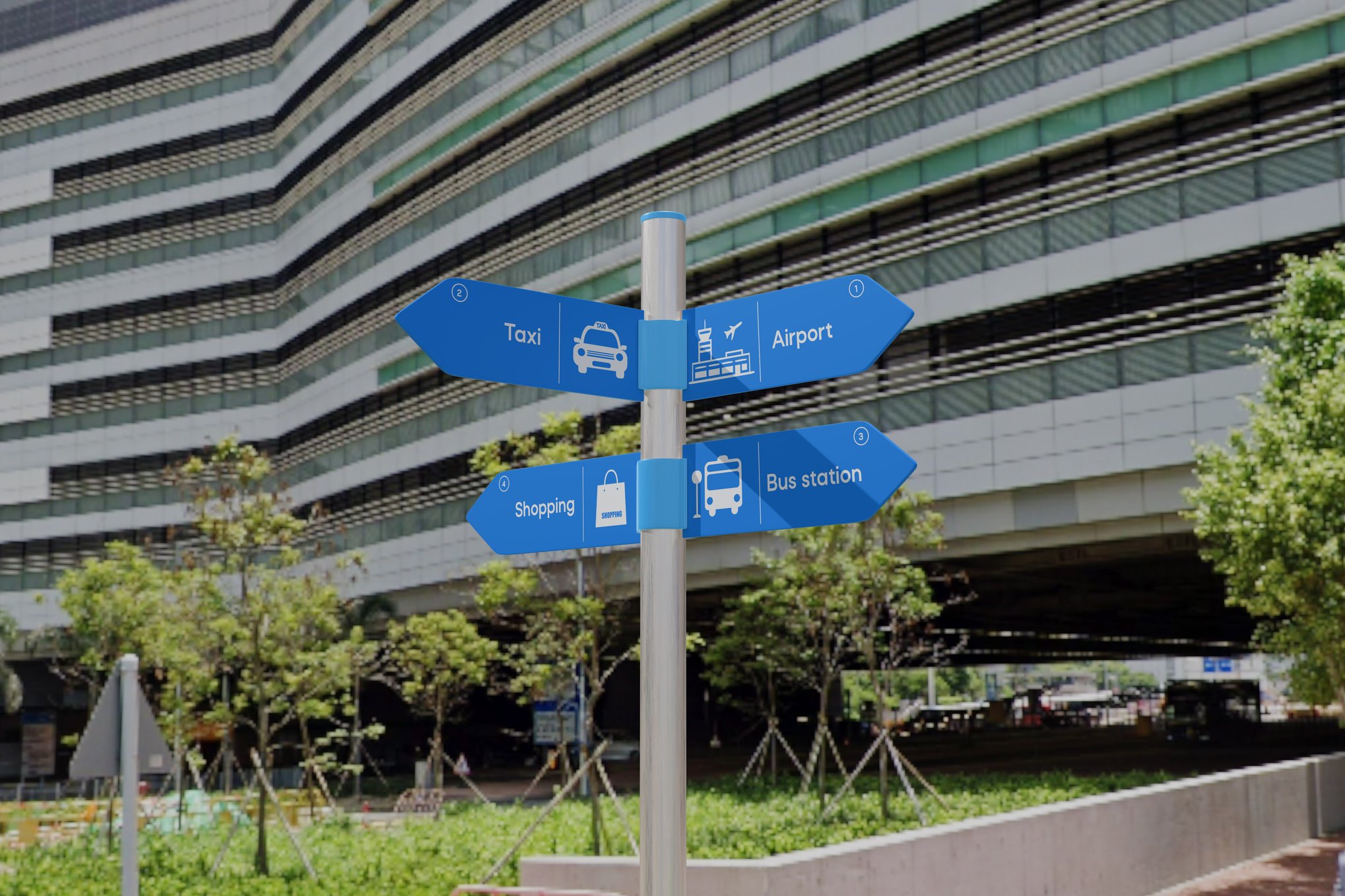Realistic Street Sign Mockup