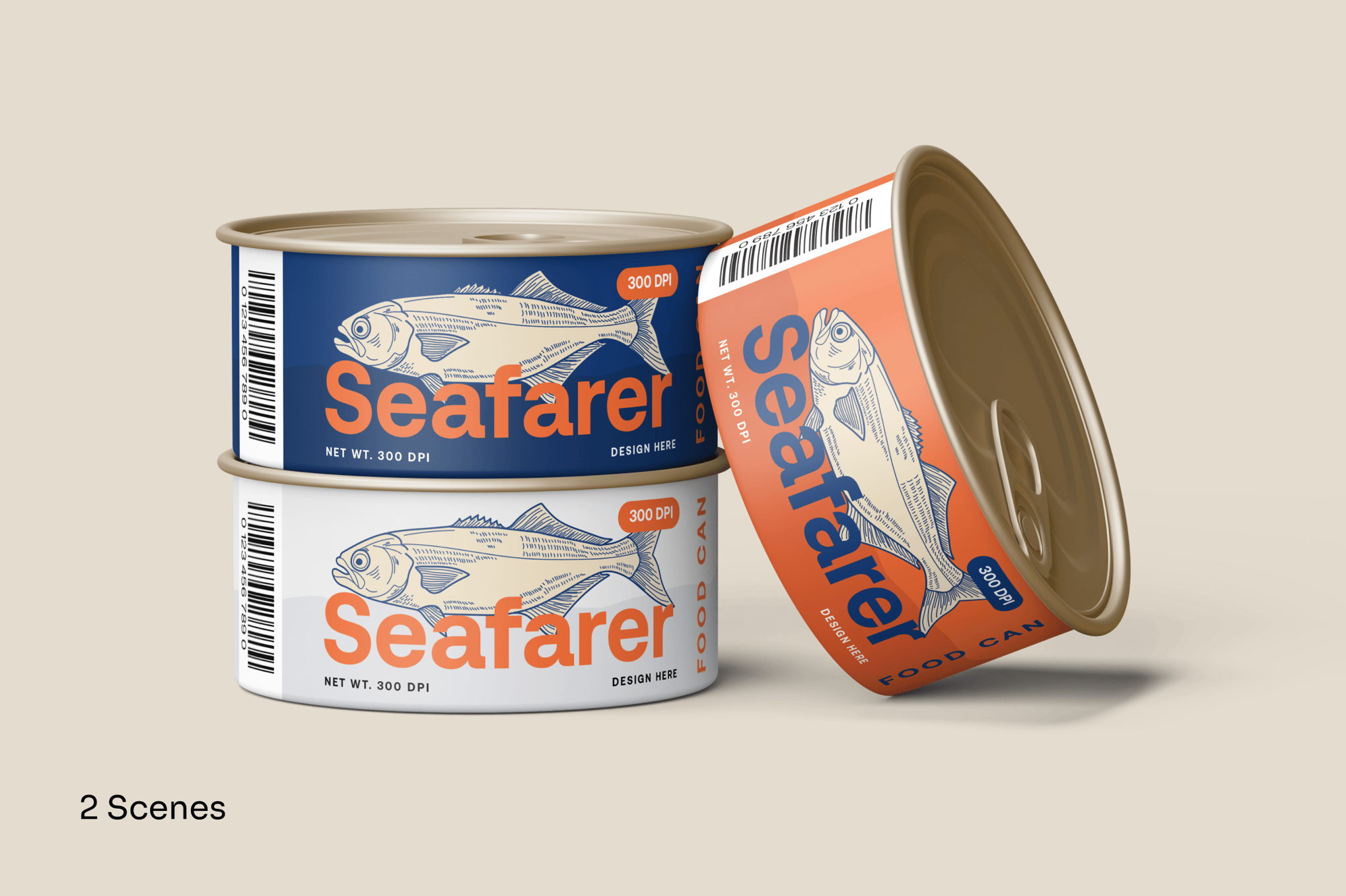 Realistic Tin Can Mockup