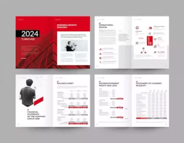 First alternate image for Red Annual Report Template for Word & InDesign