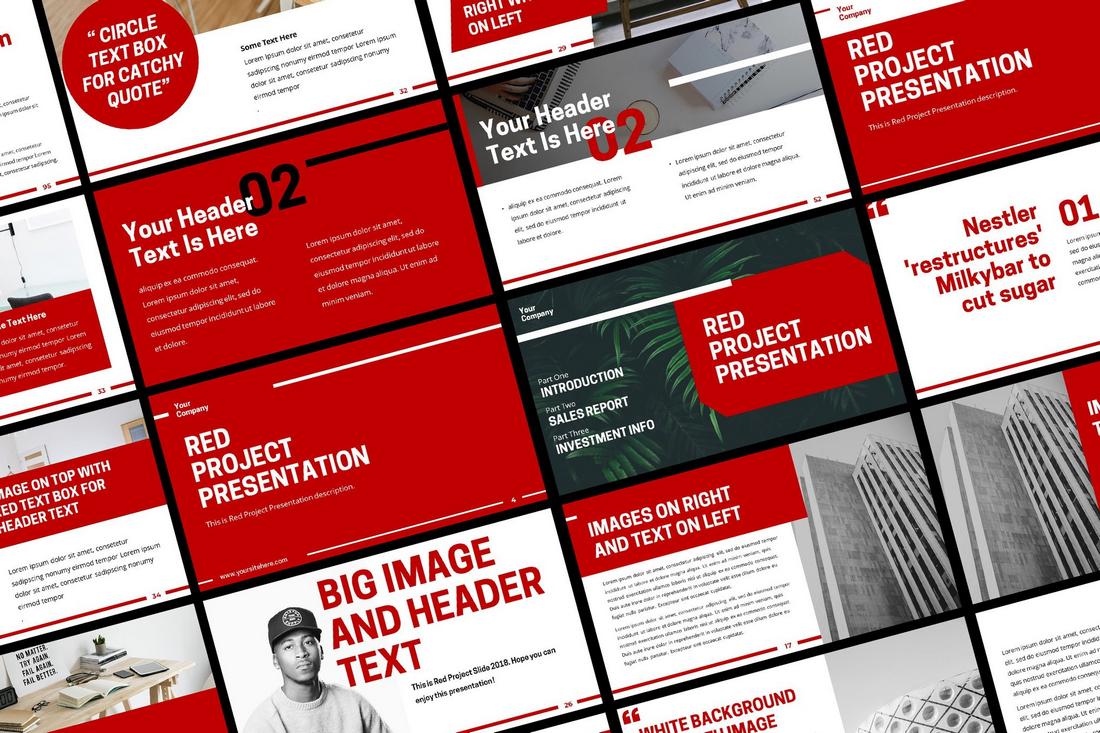 red powerpoint template