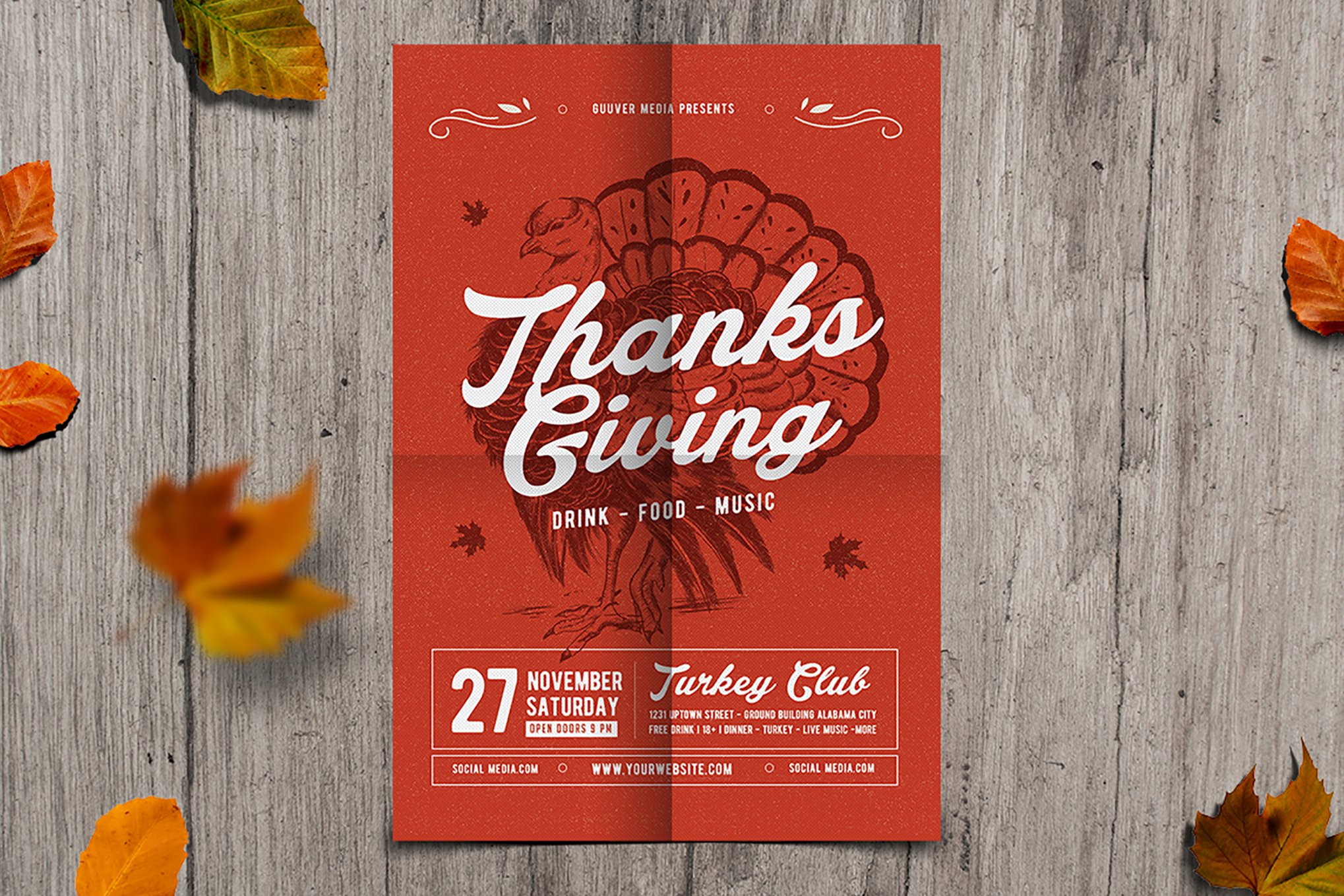 Red Thanksgiving Flyer Template