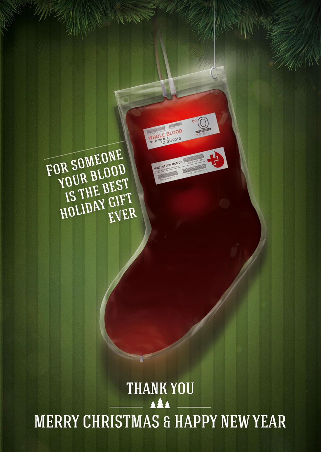 redcross-stocking 25 Clever and Funny Christmas Print Ads design tips 