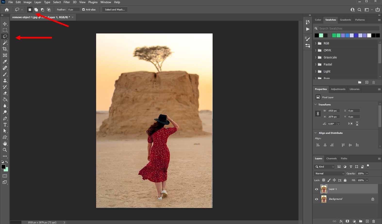 remove an object in photoshop - using fill - 1