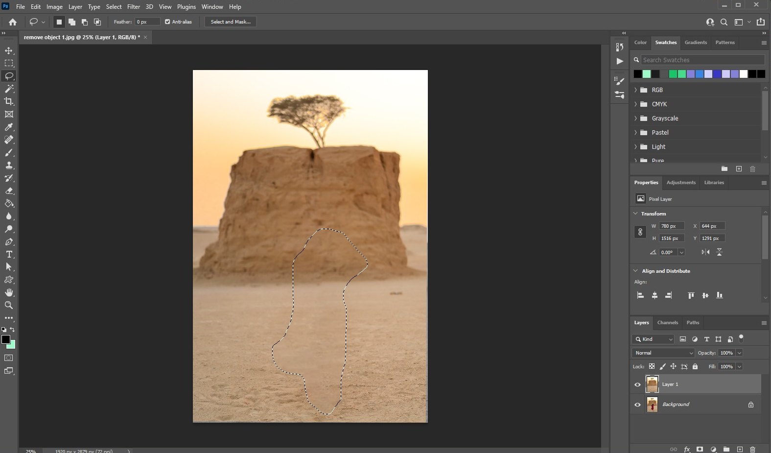 remove an object in photoshop - using fill - 4