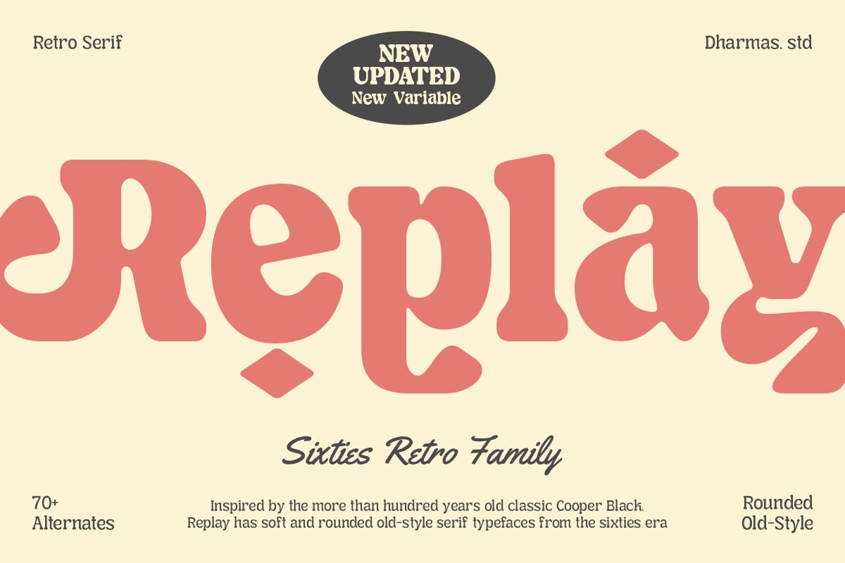 Replay - Variable Rounded Serif Font