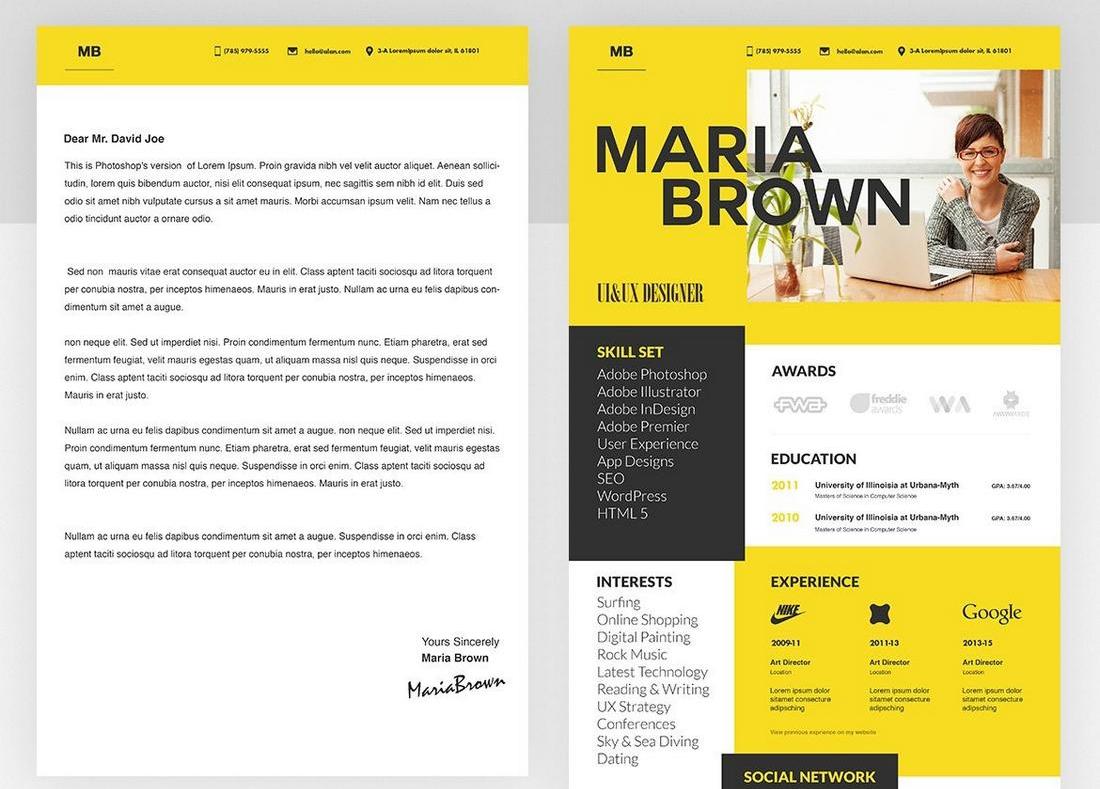 resume color schemes - Bright Yellow