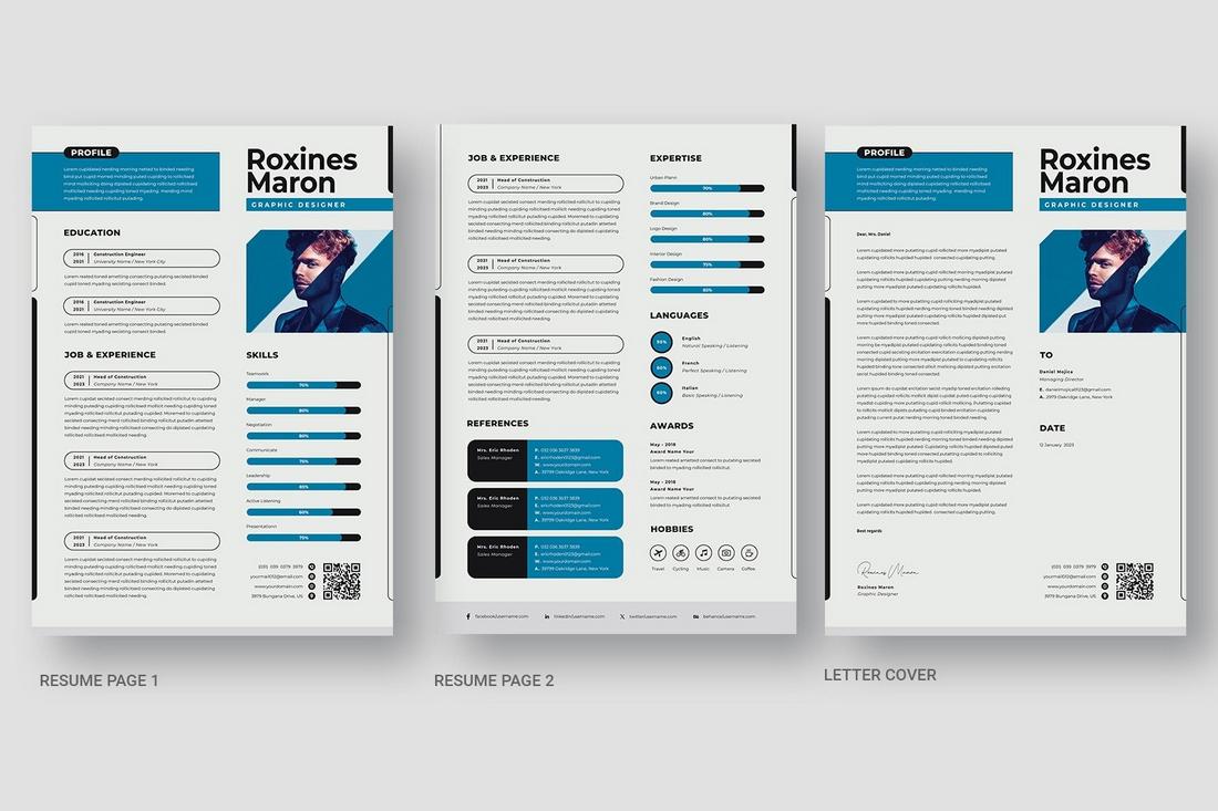 resume color schemes - Peacock Blue