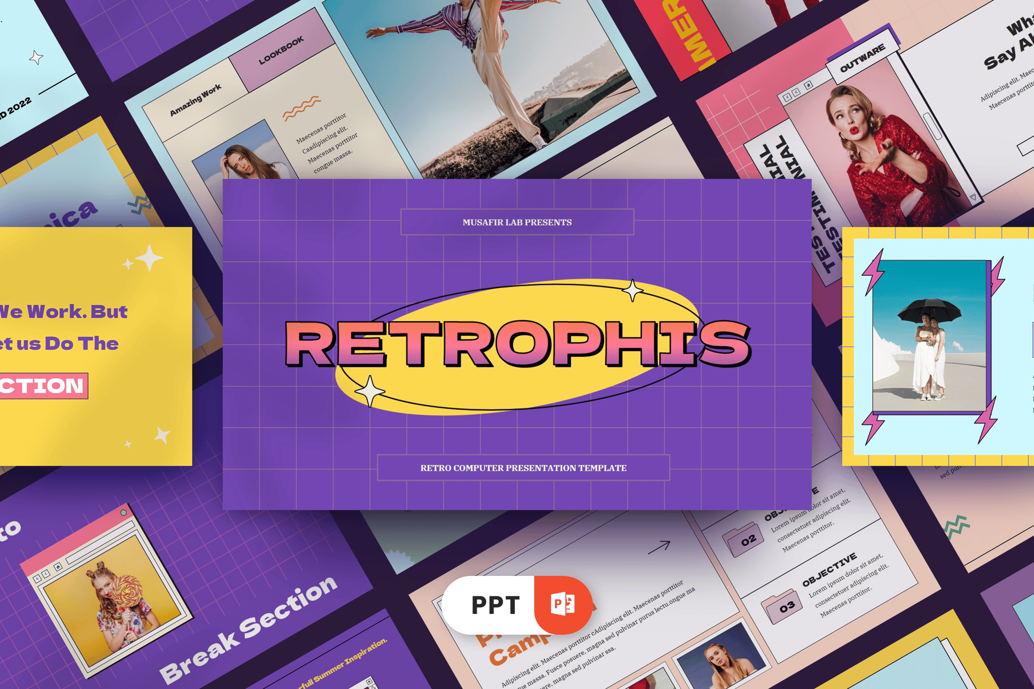 Retro 90s Fashion PowerPoint Template