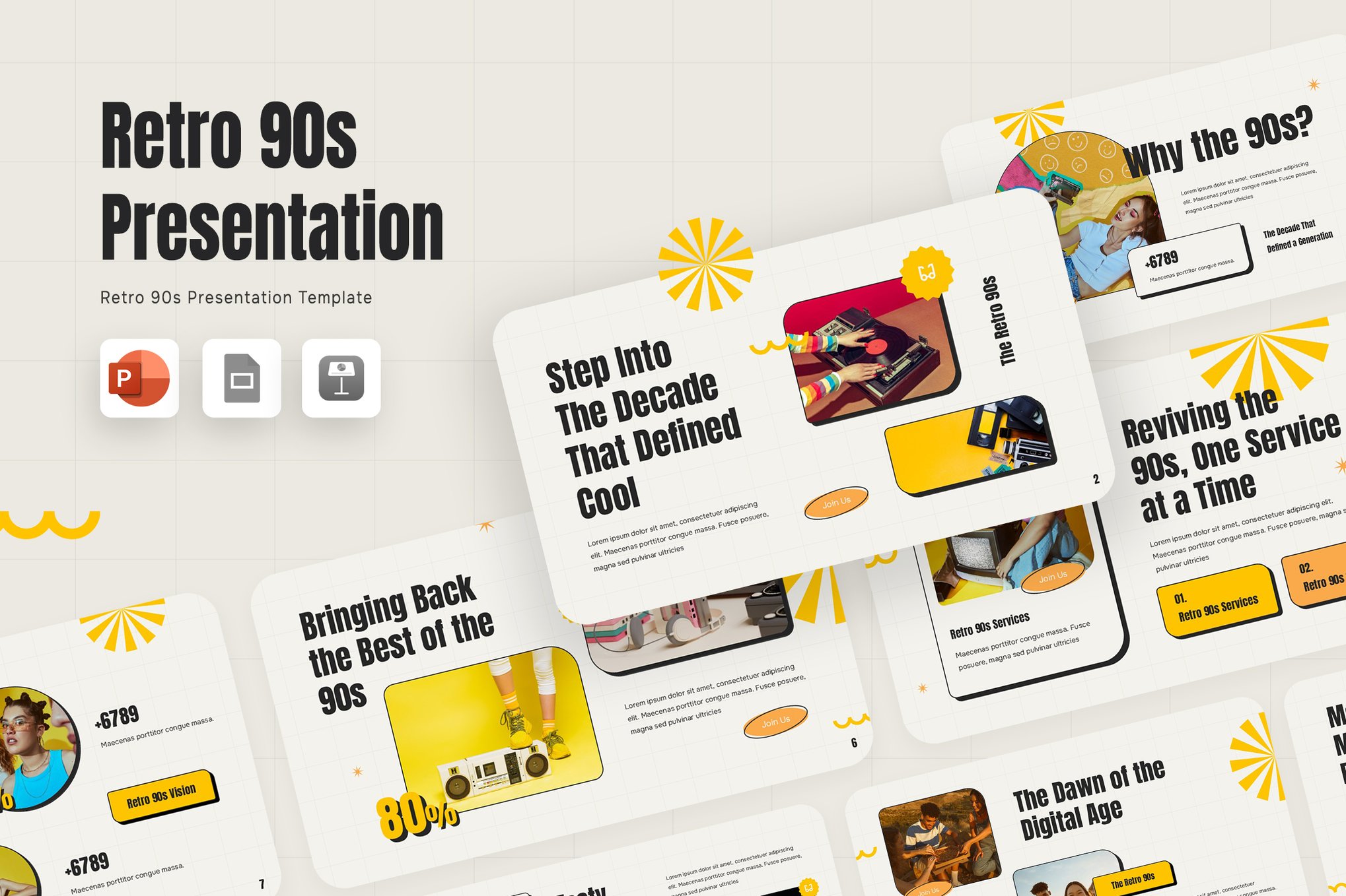 Retro 90s Presentation PowerPoint Template