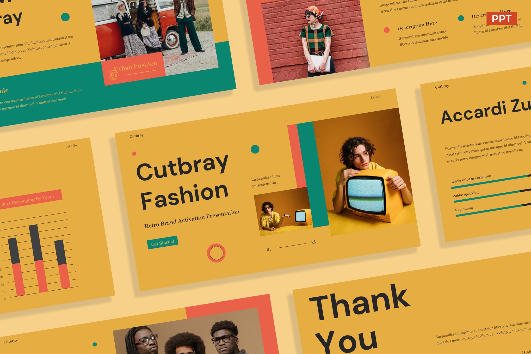 Retro Brand Presentation PowerPoint Template