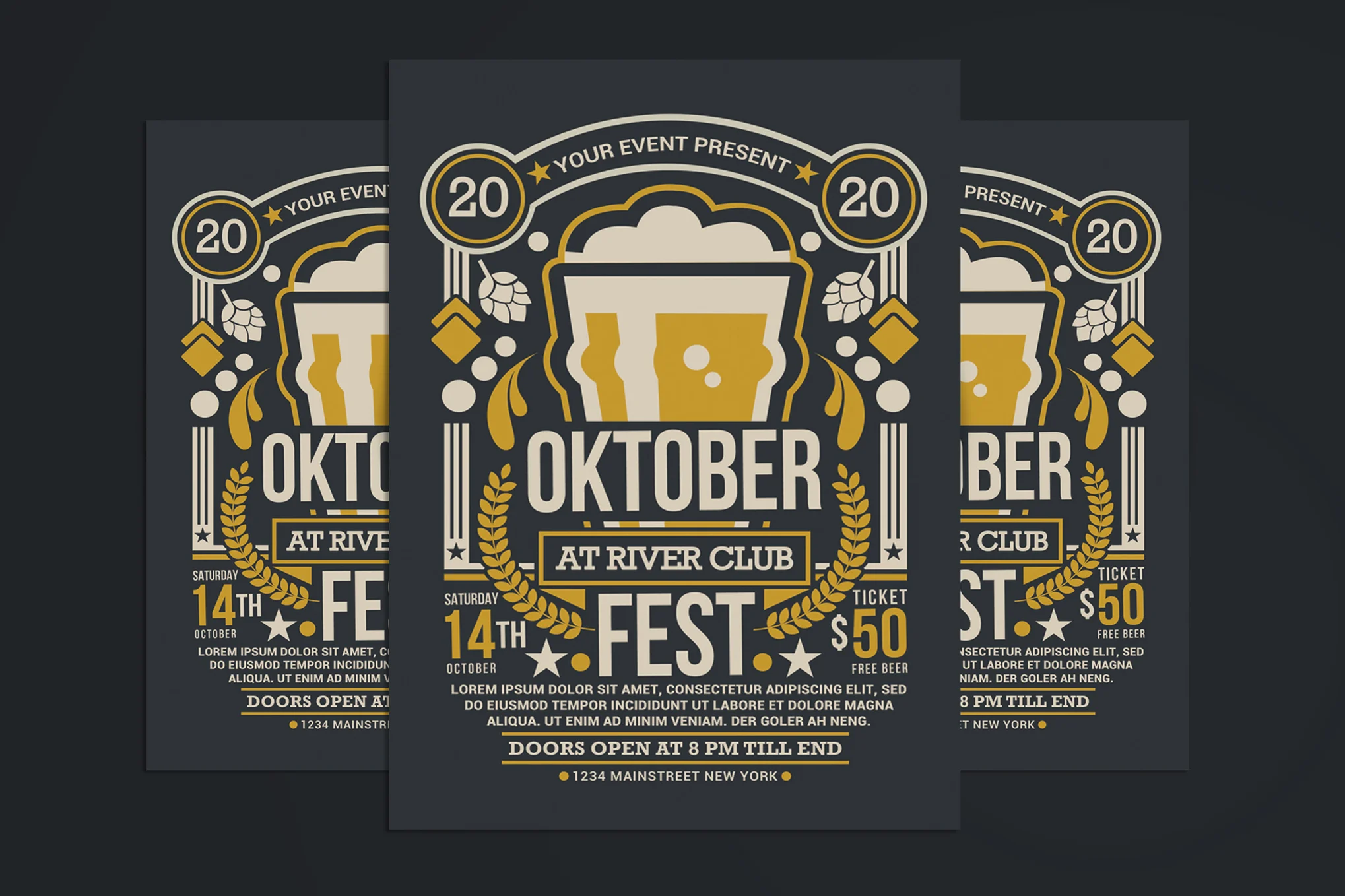 Retro Oktoberfest Flyer Template