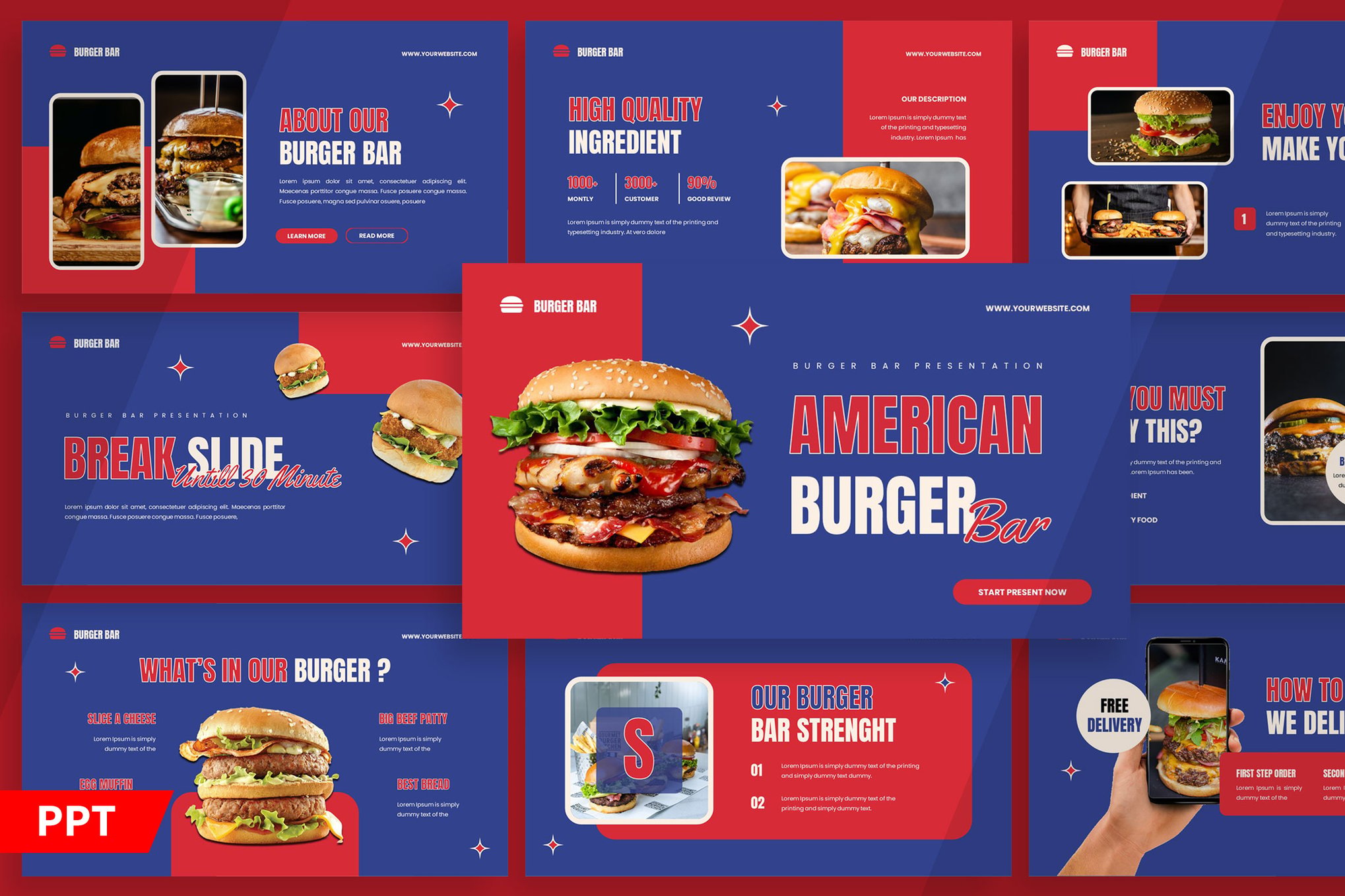 Retro Style Food PowerPoint Template