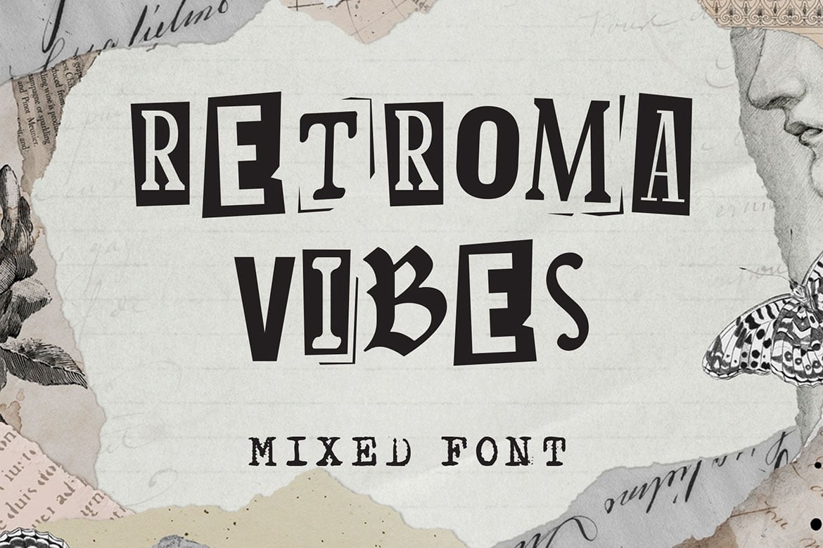 Retroma Vibes - Mixed Cut-Out Style Font