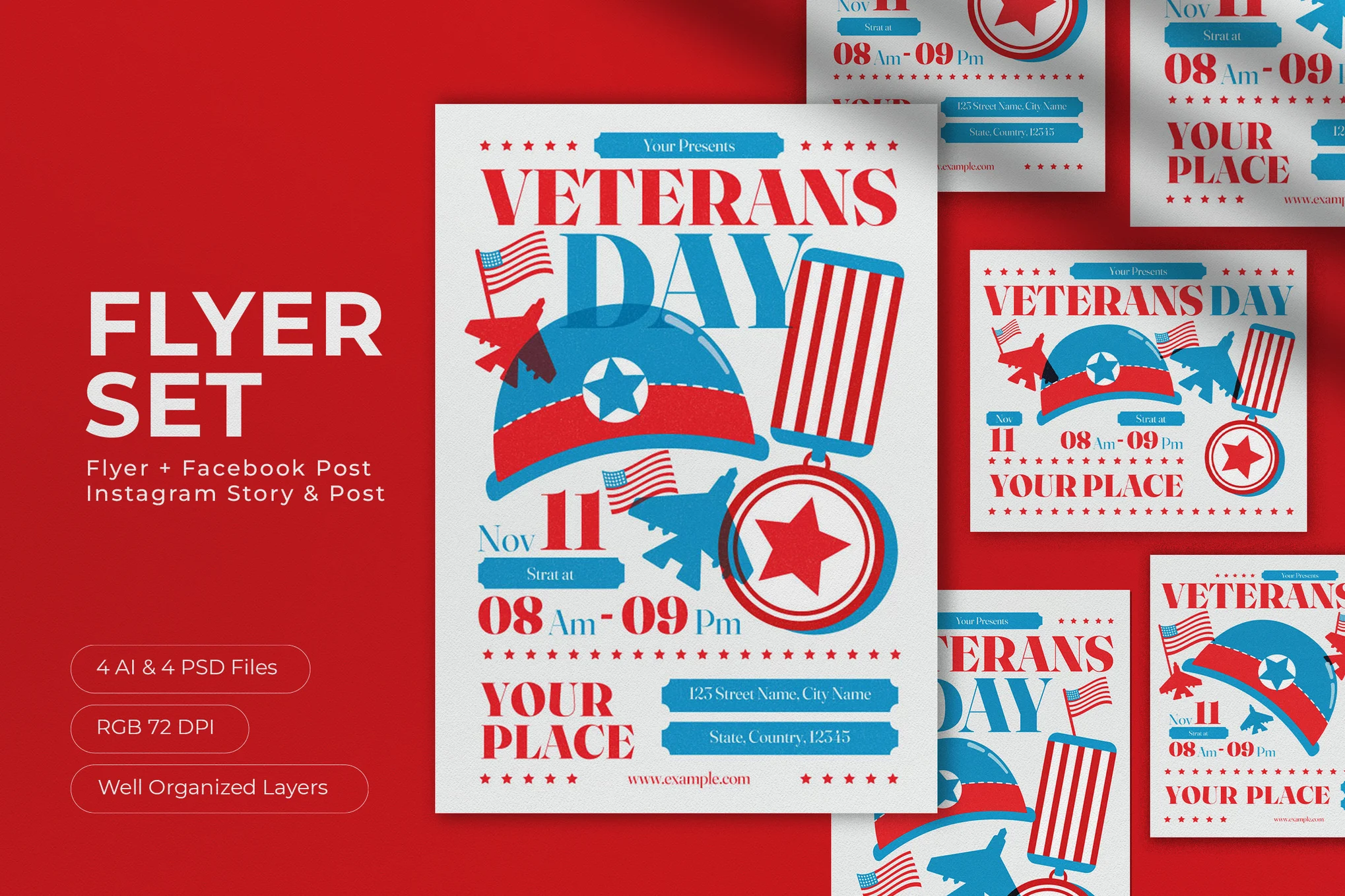 Risograph Veterans Day Flyer Set