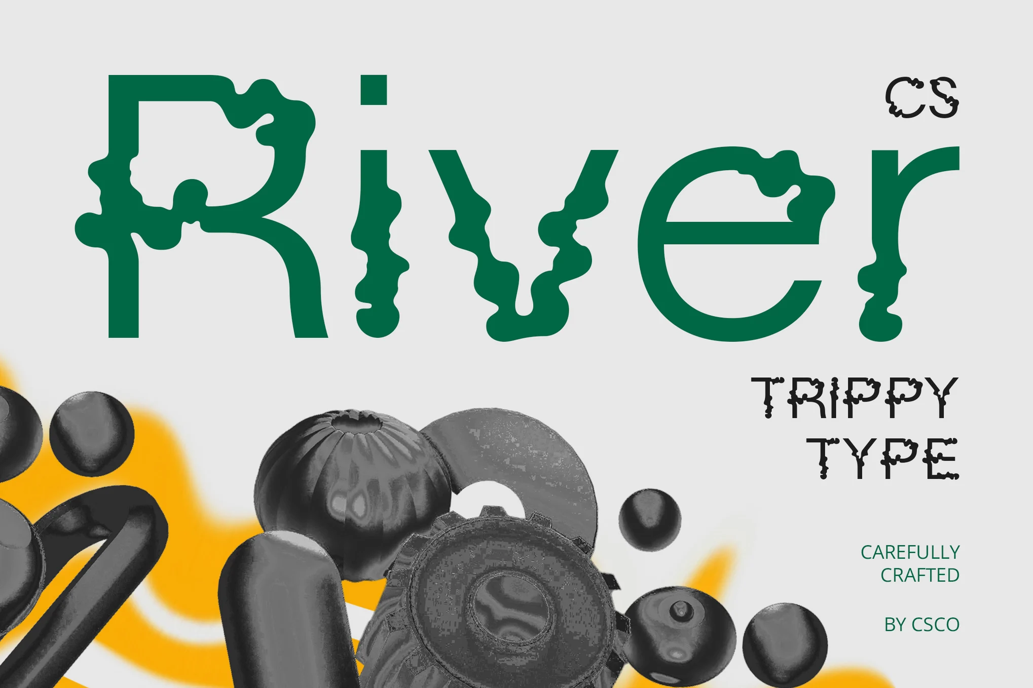 River - Trippy Psychedelic Font