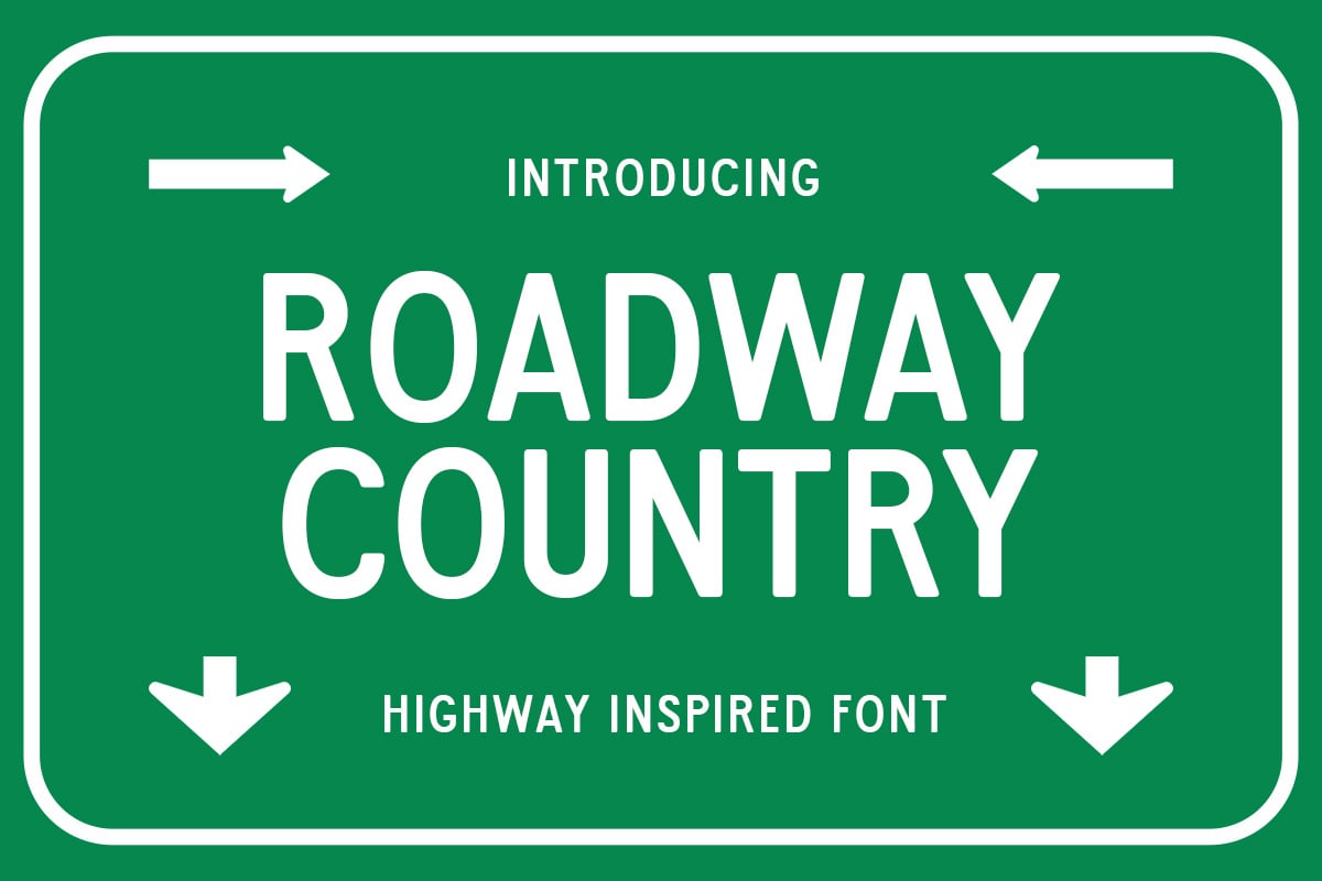 Roadway Country - Street Sign Font