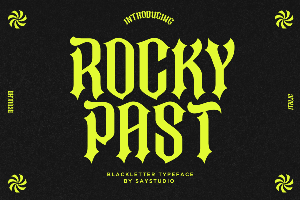 Rocky Past - Blackletter Tattoo Font