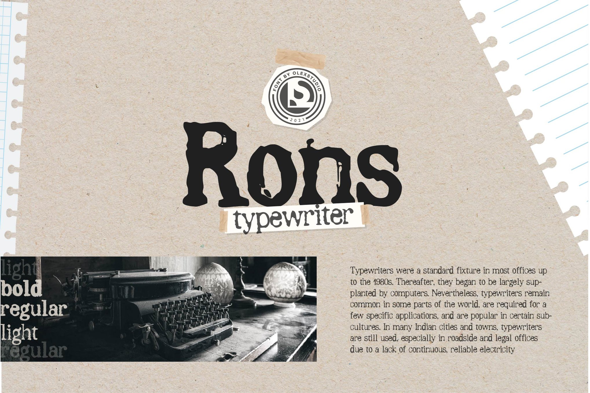 RONS - Vintage Typewriter Font