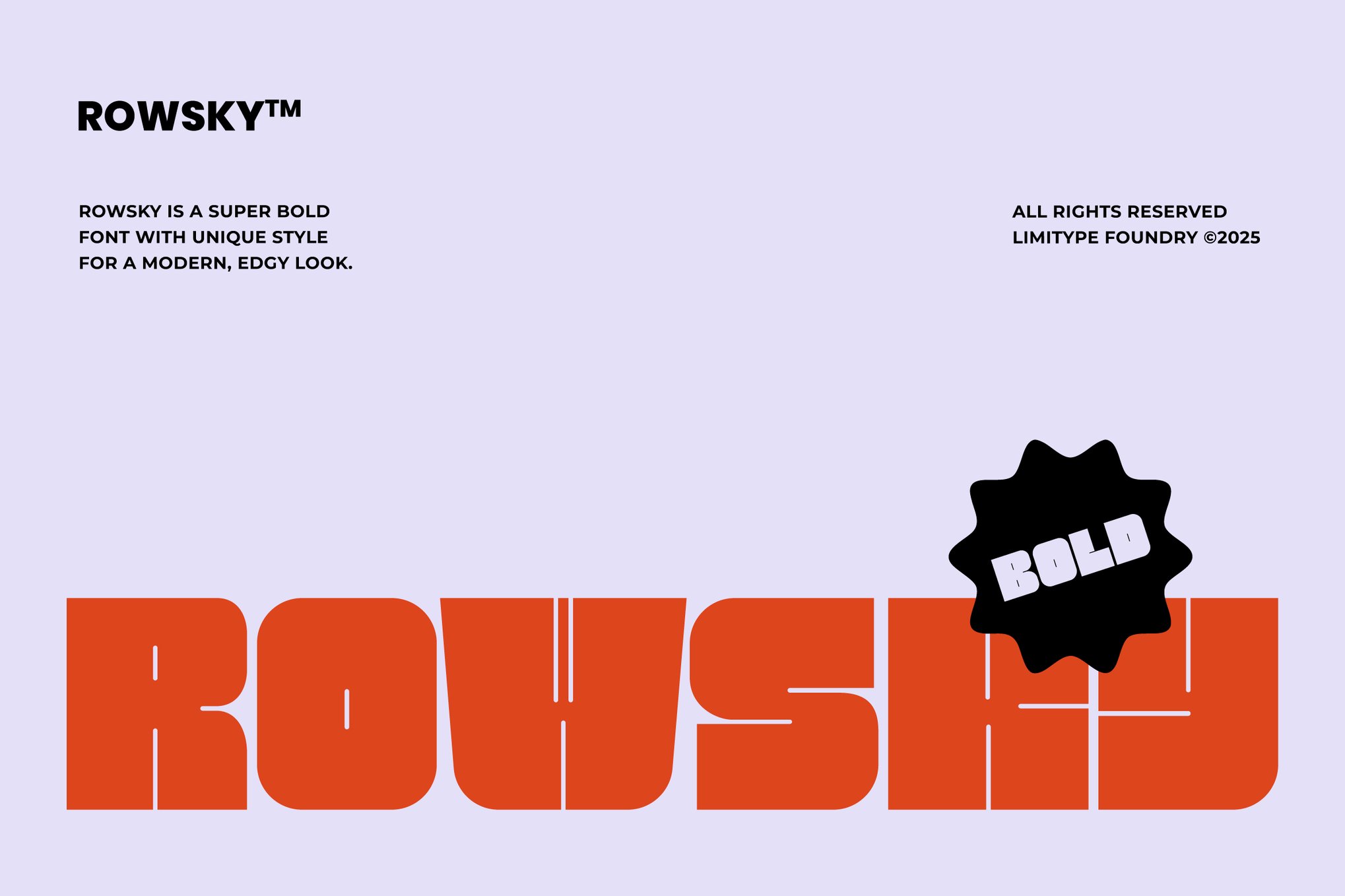 Rowsky - Modern Thick Font