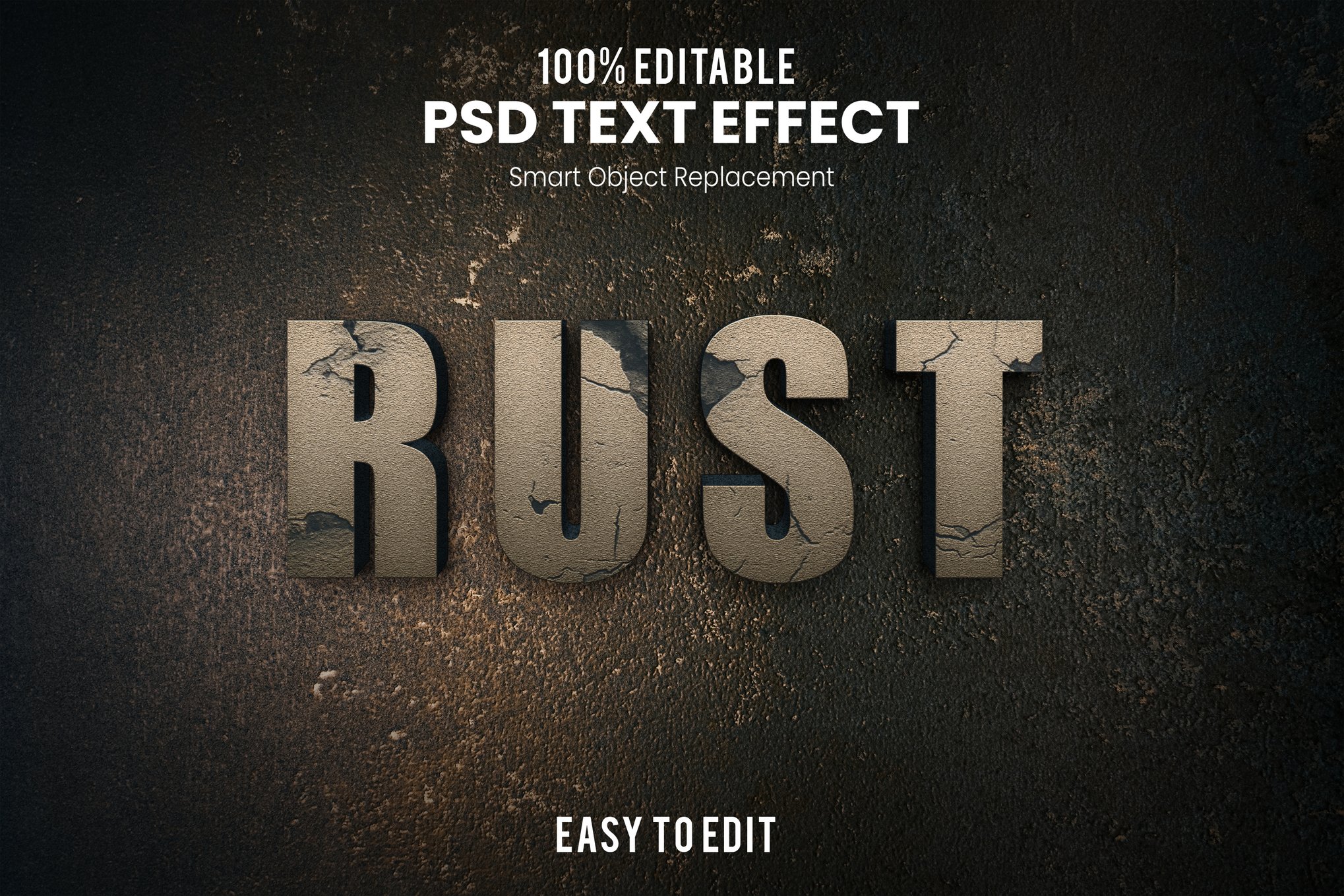 Rust - Metallic 3D Font Text Effect