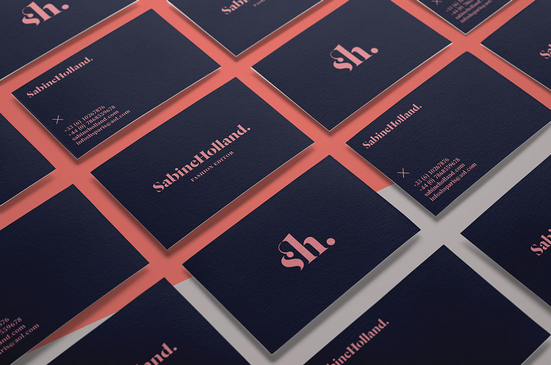 business card font