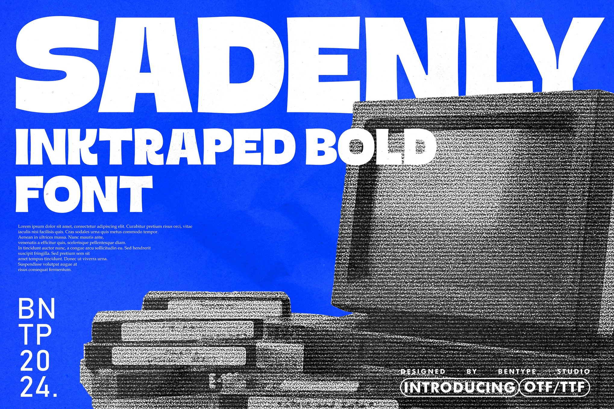 Sadenly - Inktraped Brutalist Font