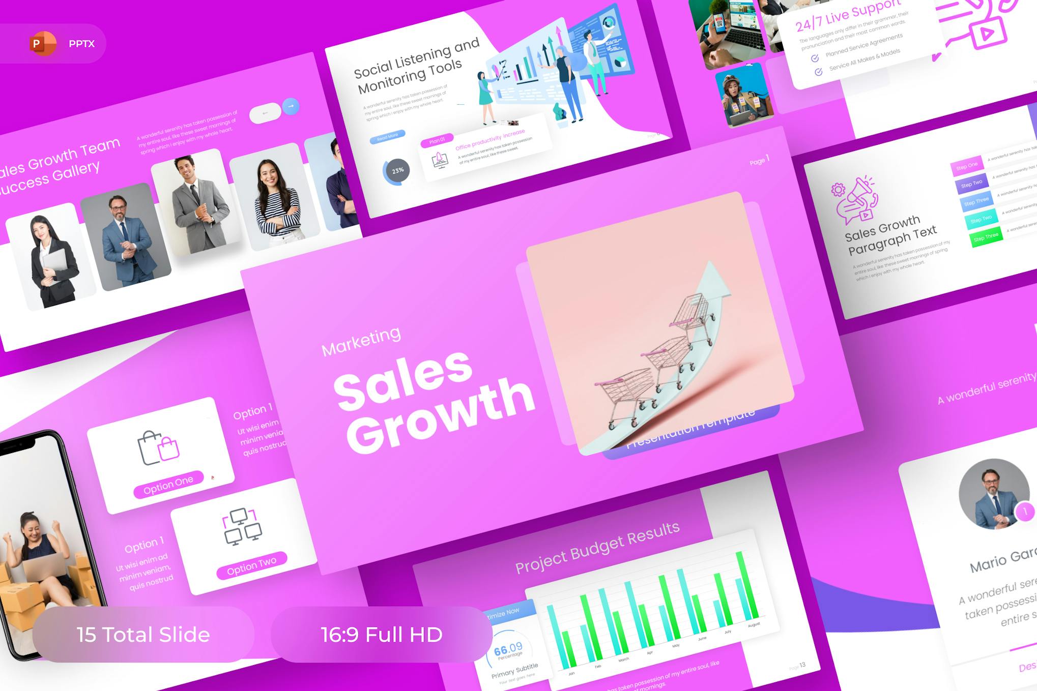 Sales Growth - Marketing PowerPoint Template