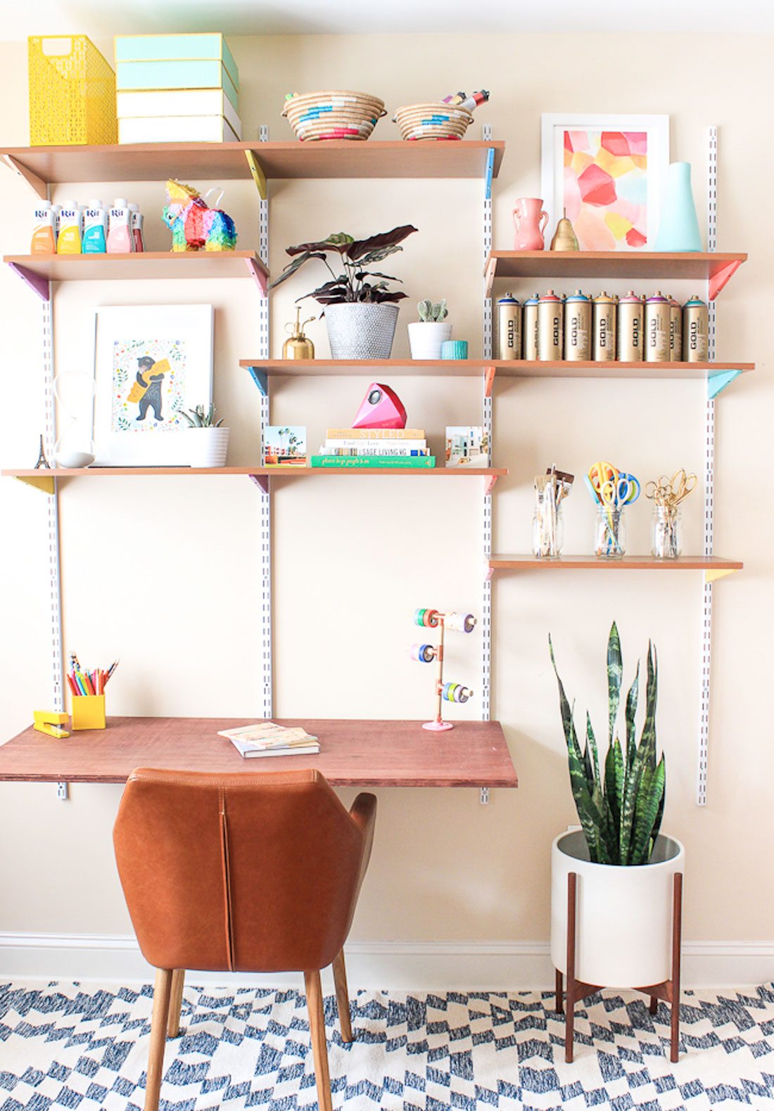 shelves 20 DIY Projects to Improve Your Freelance Office design tips 