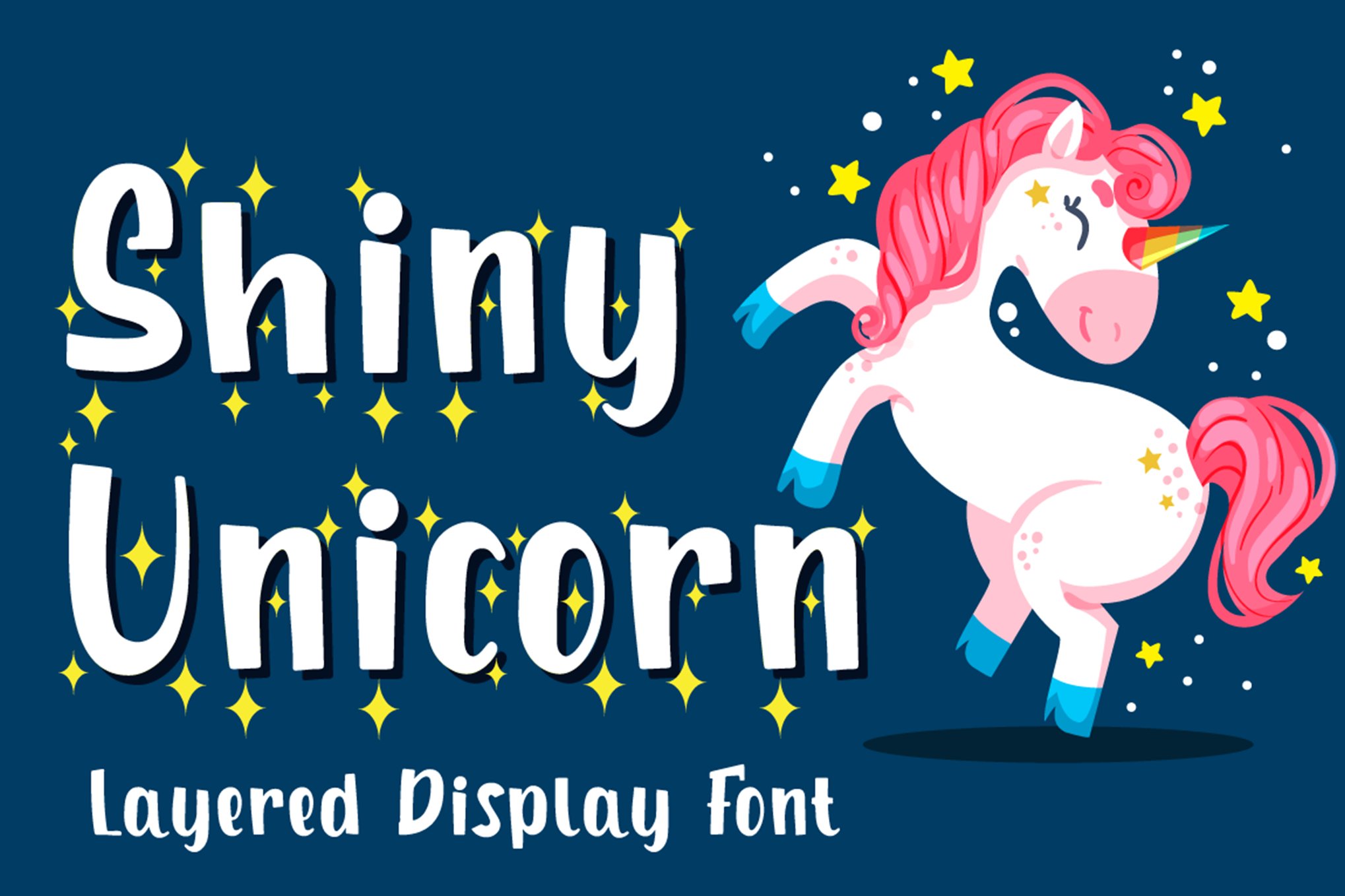 Shiny Unicorn - Sparkling Glitter Font