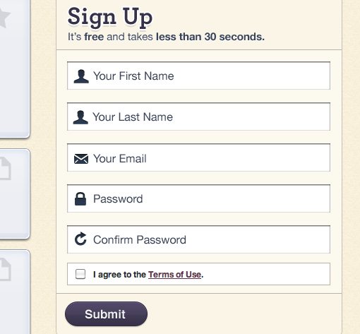 20 Great Sign Up Form Examples To Learn From Design Shack   Signup Forms 11 