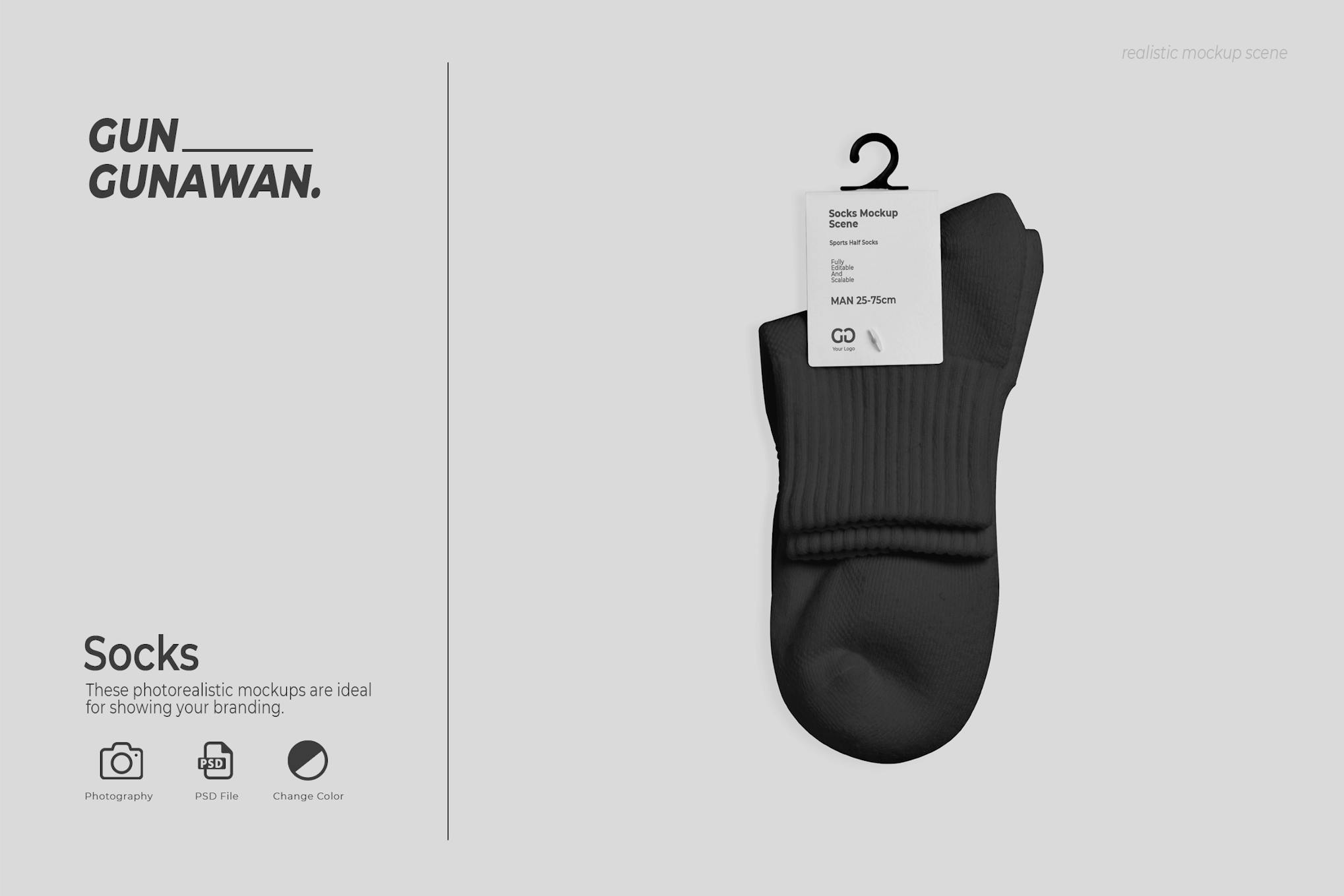 Simple Black Socks Mockup Design Shack