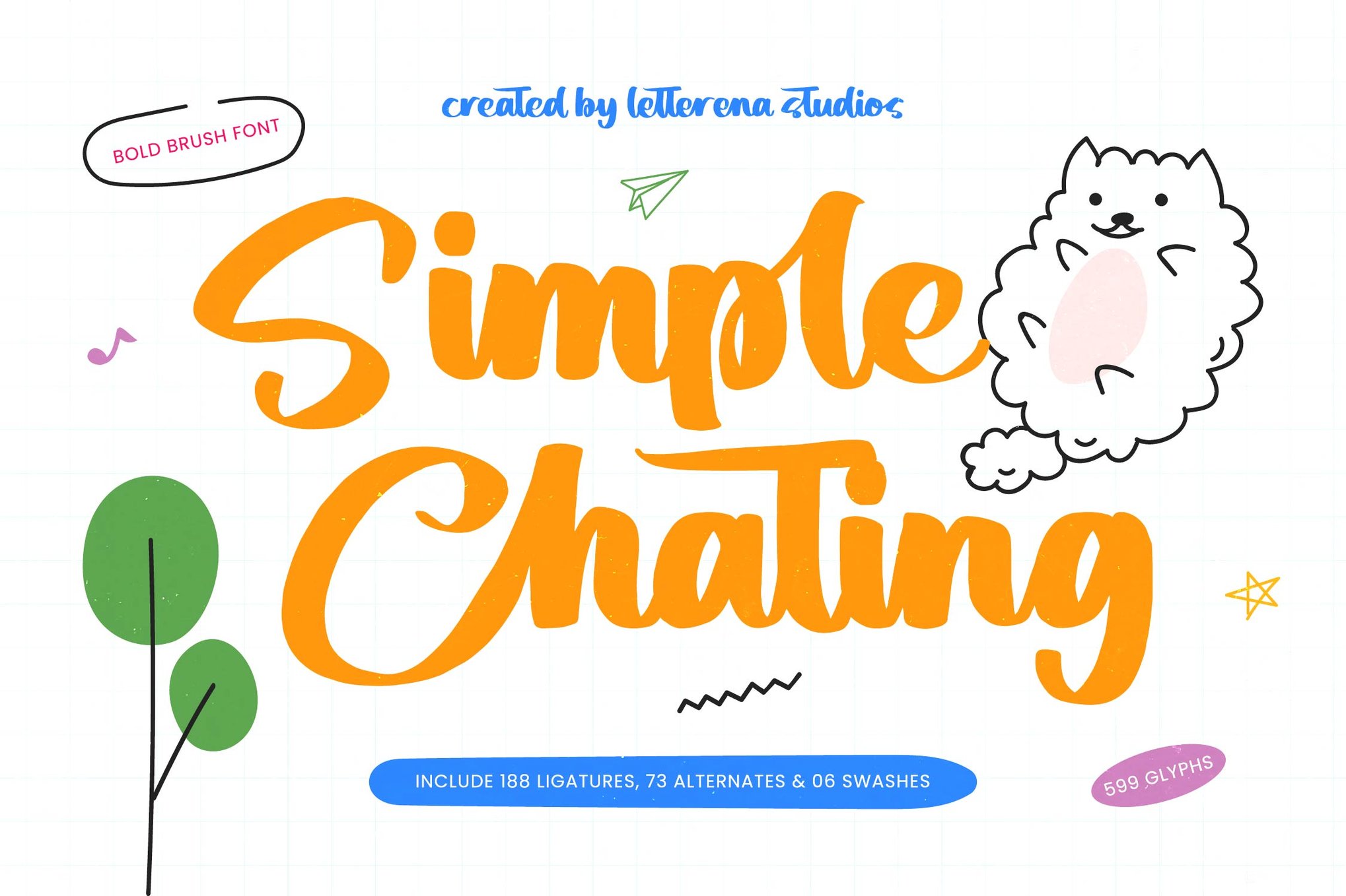 Simple Chating - Bold Simple Brush Font