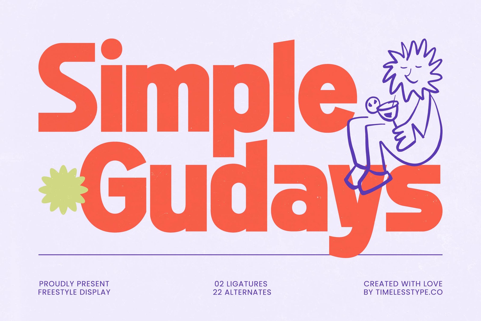 Simple Gudays - Freestyle Friendly Font
