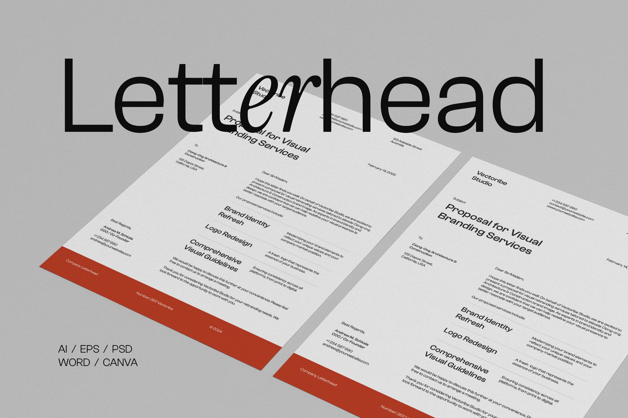 Simple Modern Letterhead Word Template