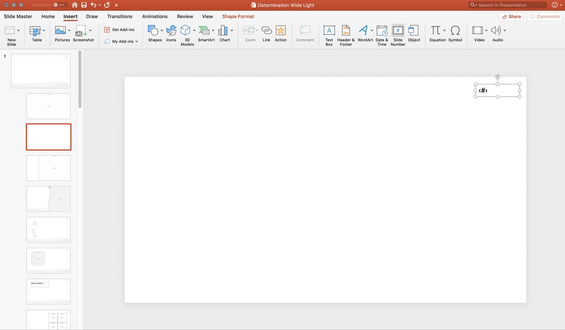 how to insert page number in powerpoint slide master