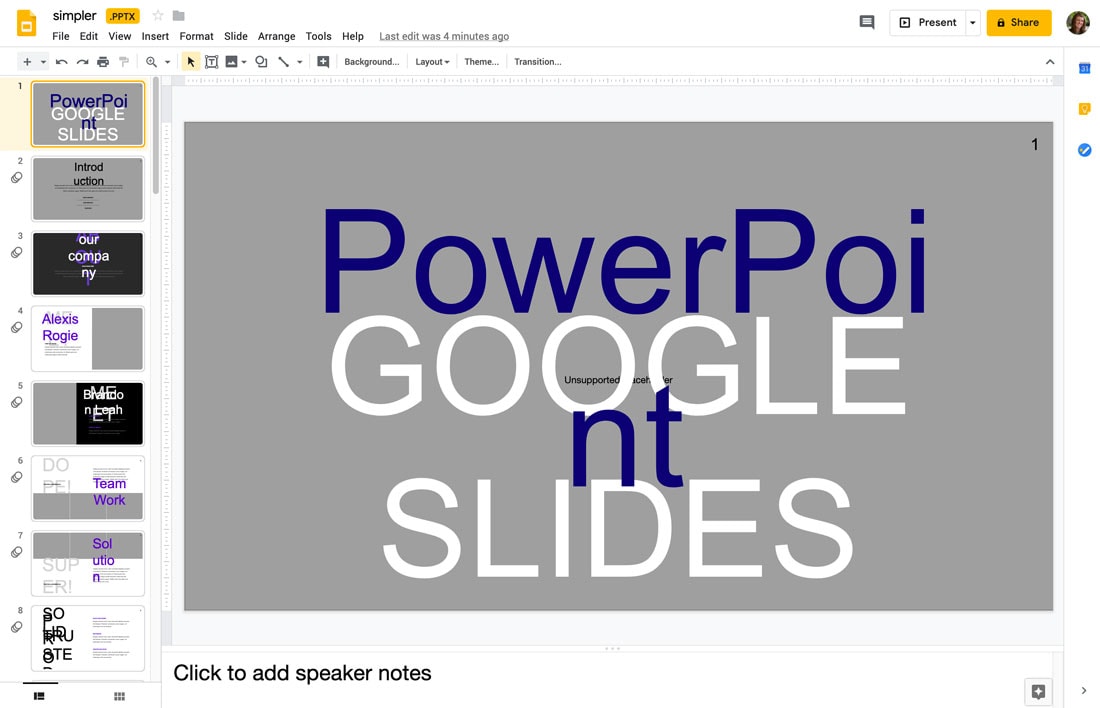 powerpoint to google slides