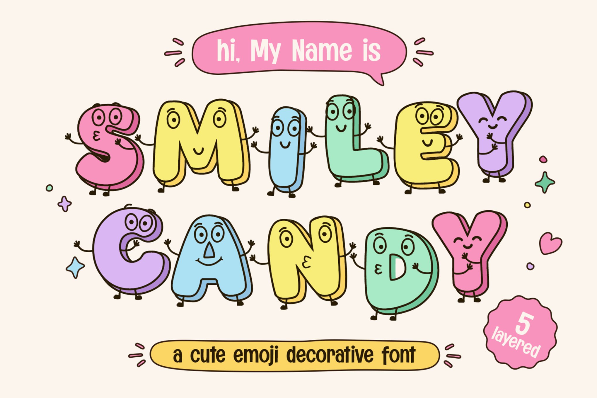 Smiley Candy - Cute Emoji Font