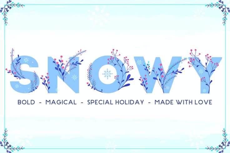 View Information about Snowy Winter Floral Color Font