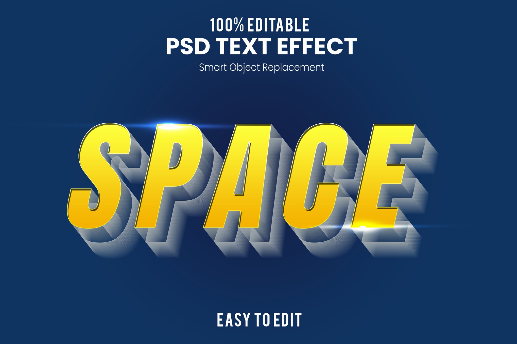 Space - 3D Font Text Effect