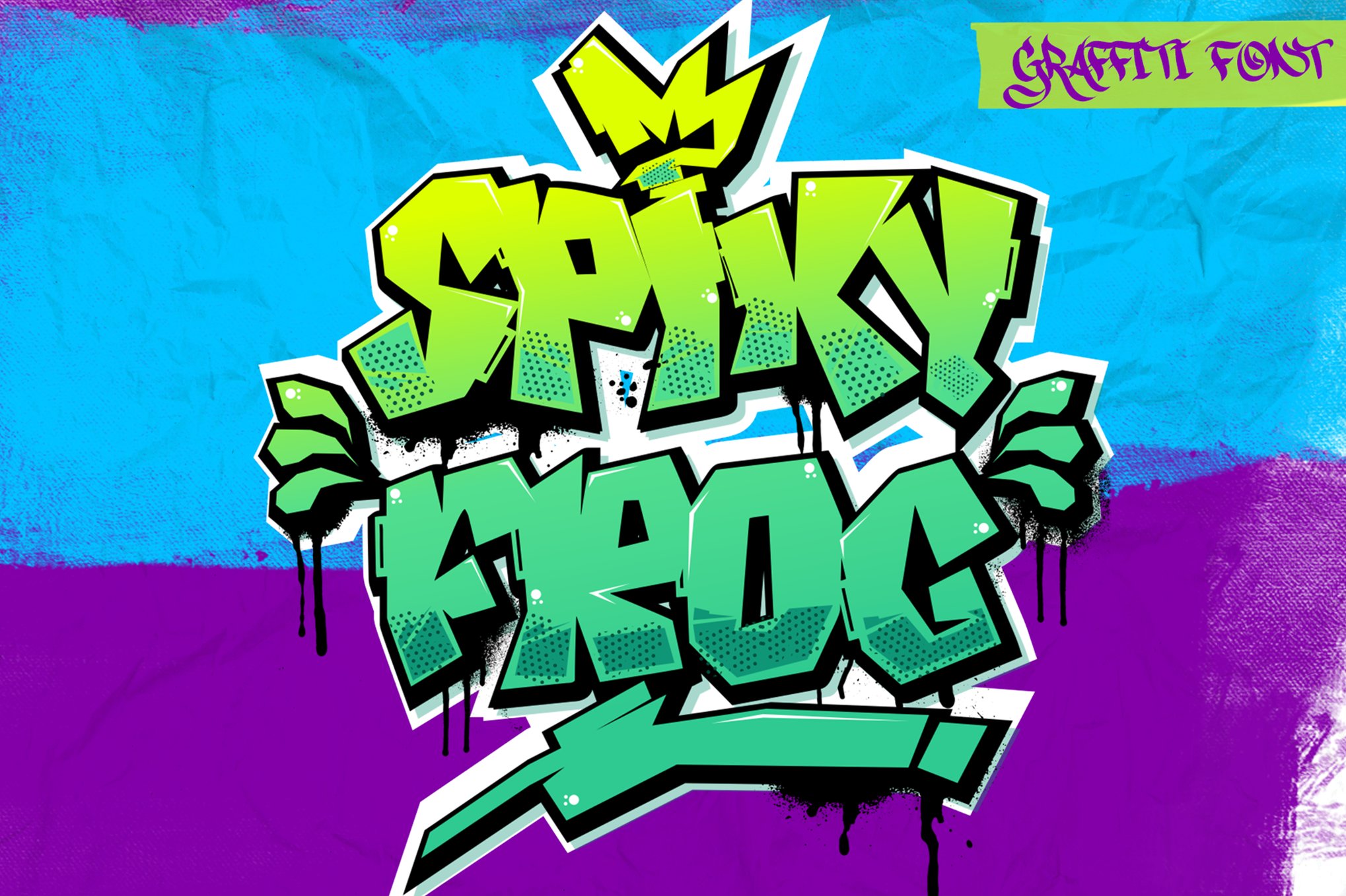 Spiky Frog - Sharp Graffiti Cricut Font