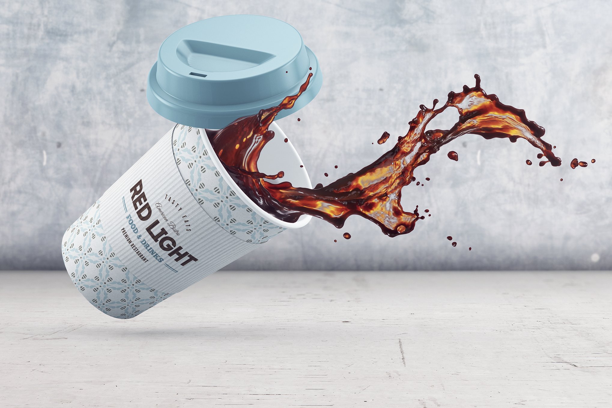 Spilled Coffee Cup Mockup