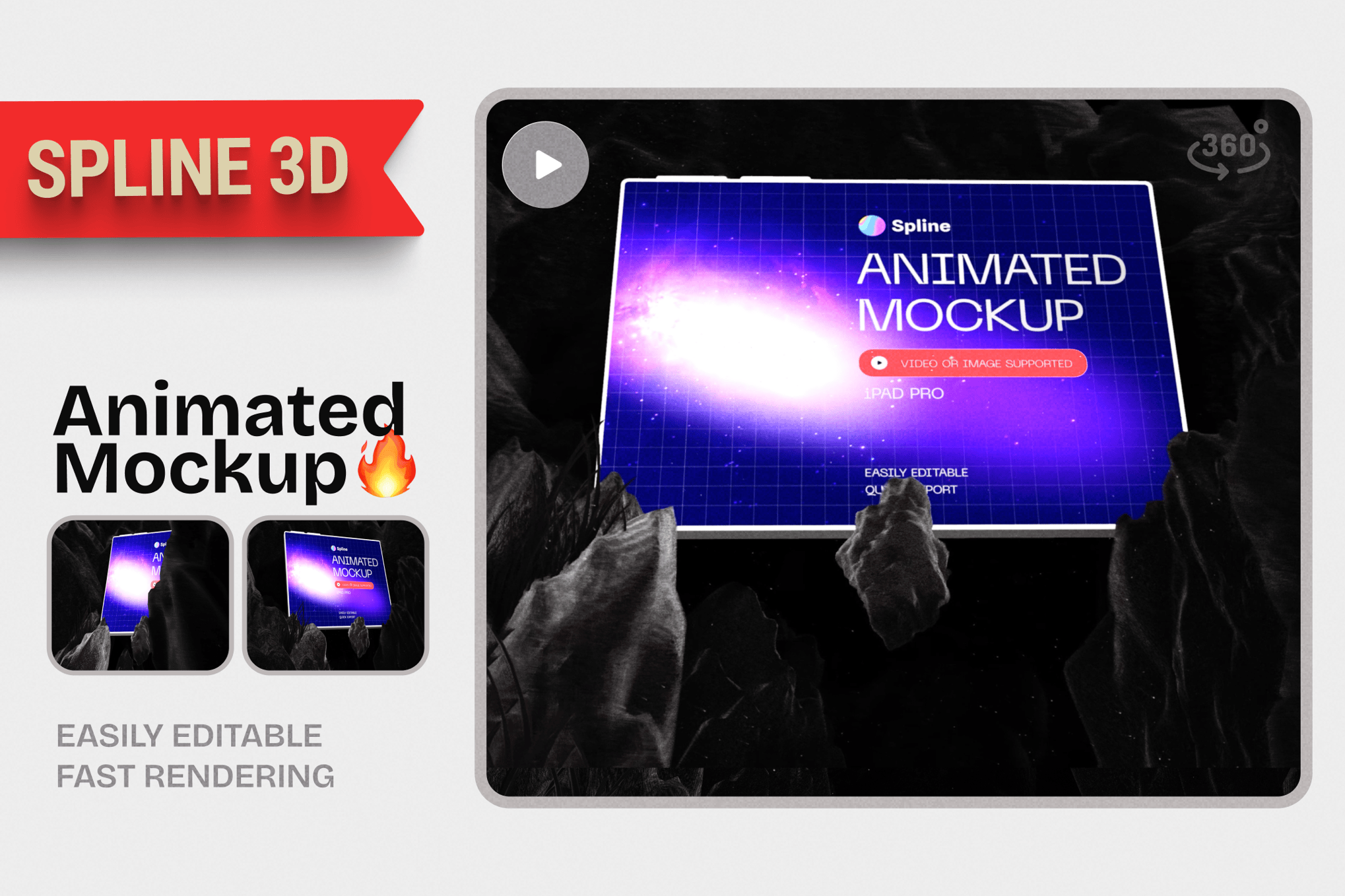 Spline 3D Animated iPhone Mockup